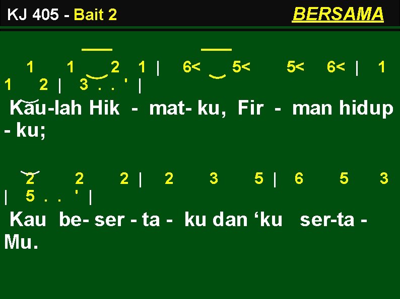 BERSAMA KJ 405 - Bait 2 1 1 1 2 | 2 1 |