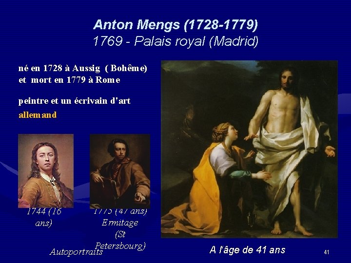 Anton Mengs (1728 -1779) 1769 - Palais royal (Madrid) né en 1728 à Aussig