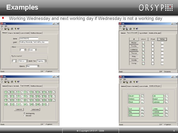 Examples § Working Wednesday and next working day if Wednesday is not a working