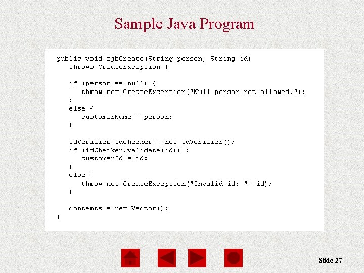 Sample Java Program Slide 27 