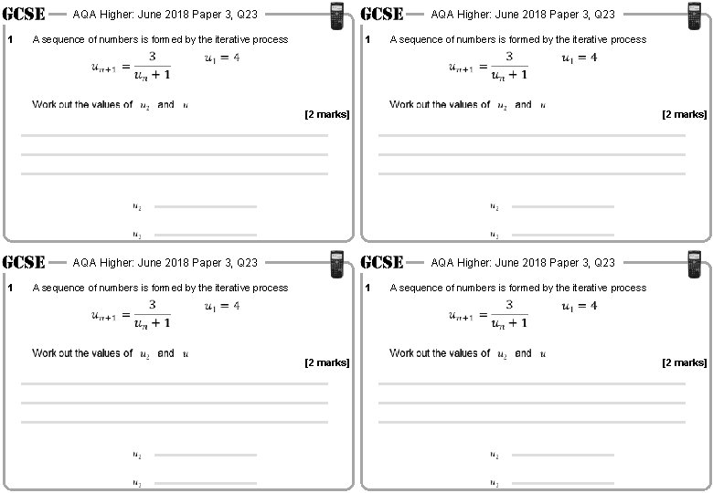 AQA Higher: June 2018 Paper 3, Q 23 1 AQA Higher: June 2018 Paper