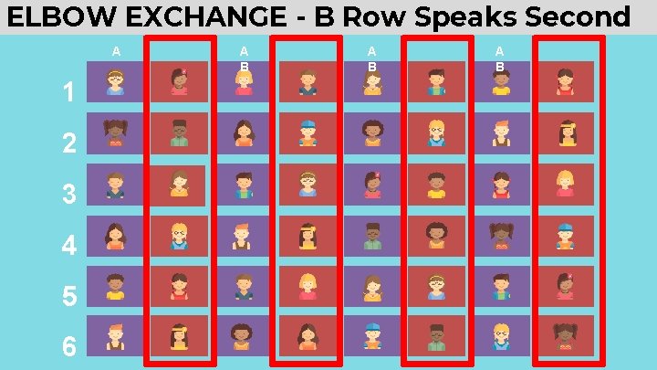 ELBOW EXCHANGE - B Row Speaks Second A B 1 2 3 4 5