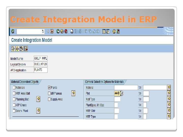 Create Integration Model in ERP 