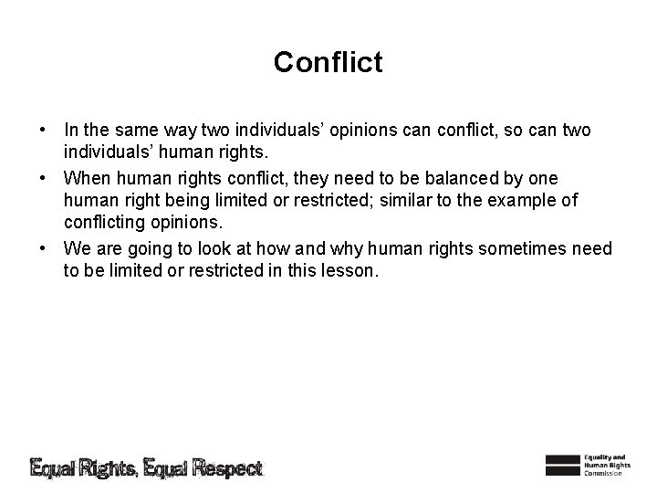 Lesson 10 Balancing human rights Note to teacher