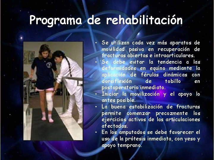 Programa de rehabilitación • Se utilizan cada vez más aparatos de movilidad pasiva en Programa de rehabilitación • Se utilizan cada vez más aparatos de movilidad pasiva en