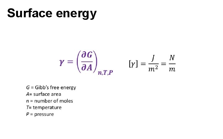 Surface energy 