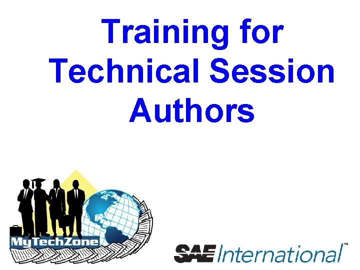 Training for Technical Session Authors 