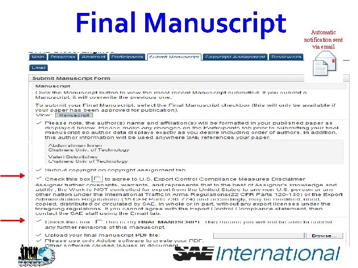 Final Manuscript Automatic notification sent via email 