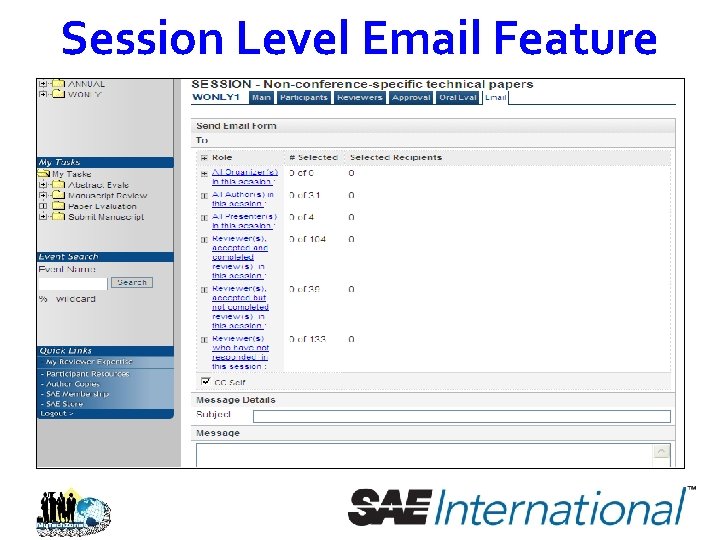 Session Level Email Feature 