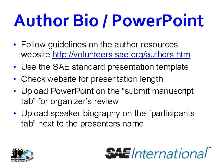 Author Bio / Power. Point • Follow guidelines on the author resources website http: