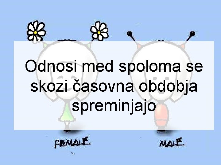 Odnosi med spoloma se skozi časovna obdobja spreminjajo 