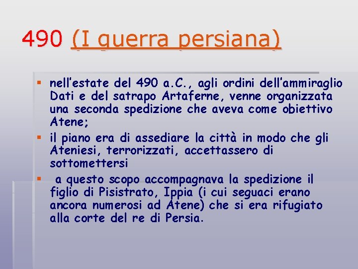 Le guerre del V secolo I Guerra Persiana
