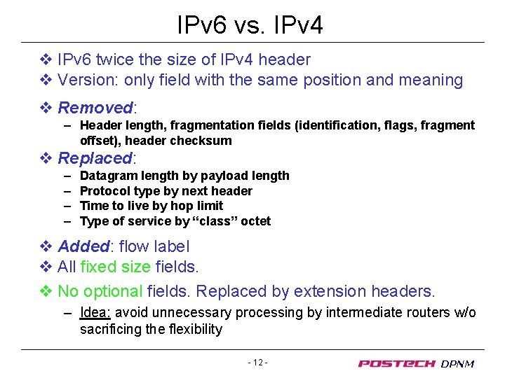 IPv 6 vs. IPv 4 v IPv 6 twice the size of IPv 4