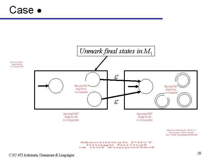 Case Unmark final states in M 1 C SC 473 Automata, Grammars & Languages