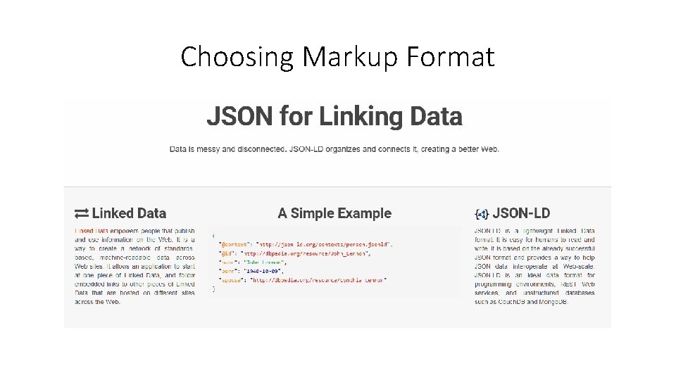 Choosing Markup Format 