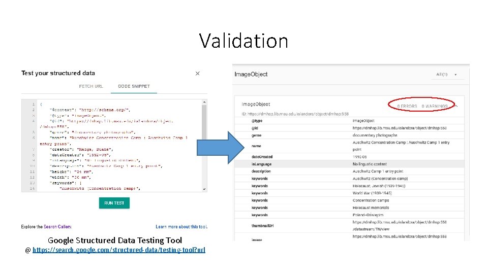 Validation Google Structured Data Testing Tool @ https: //search. google. com/structured-data/testing-tool? url 