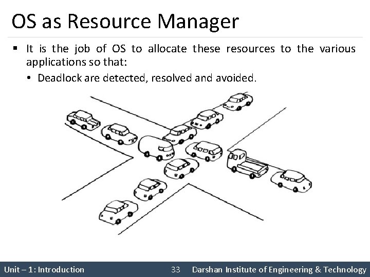 OS as Resource Manager § It is the job of OS to allocate these