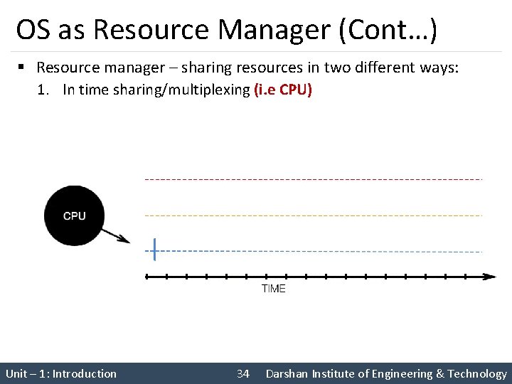 OS as Resource Manager (Cont…) § Resource manager – sharing resources in two different