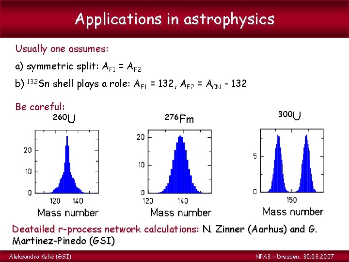 Applications in astrophysics Usually one assumes: a) symmetric split: AF 1 = AF 2