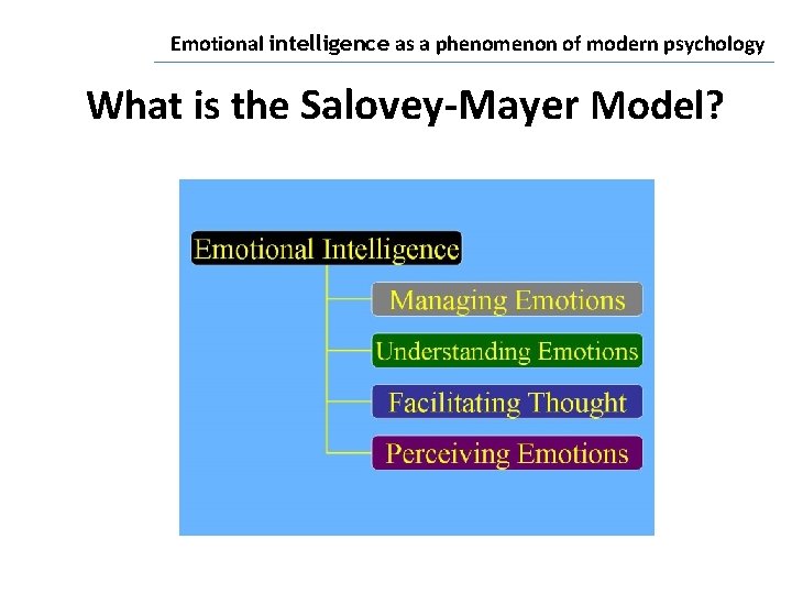 Emotional intelligence as a phenomenon of modern psychology What is the Salovey-Mayer Model? 