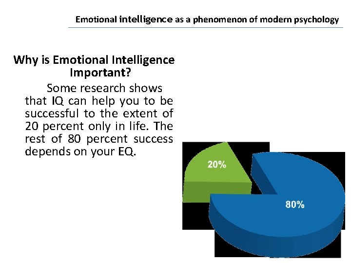 Emotional intelligence as a phenomenon of modern psychology Why is Emotional Intelligence Important? Some
