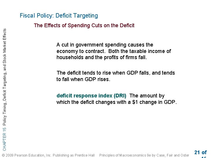 Fiscal Policy: Deficit Targeting CHAPTER 15 Policy Timing, Deficit Targeting, and Stock Market Effects Fiscal Policy: Deficit Targeting CHAPTER 15 Policy Timing, Deficit Targeting, and Stock Market Effects