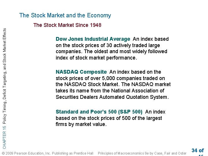 The Stock Market and the Economy CHAPTER 15 Policy Timing, Deficit Targeting, and Stock The Stock Market and the Economy CHAPTER 15 Policy Timing, Deficit Targeting, and Stock