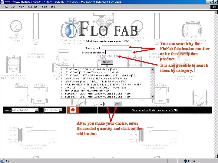 Insert new items You can search by the Flo. Fab fabrication number or by