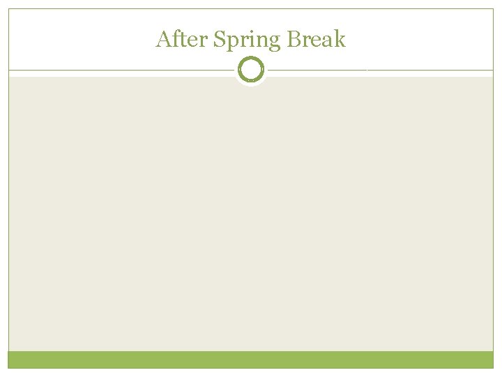 After Spring Break 