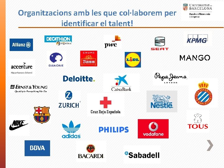 Organitzacions amb les que col·laborem per identificar el talent! 