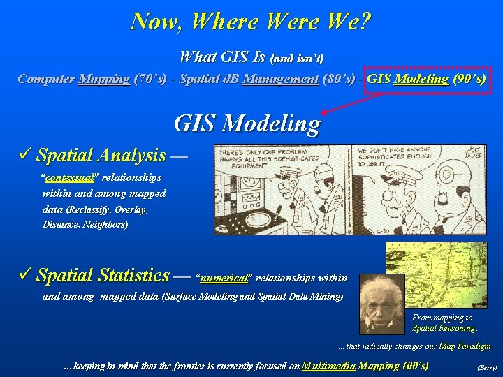 Now, Where We? What GIS Is (and isn’t) Computer Mapping (70’s) - Spatial d.