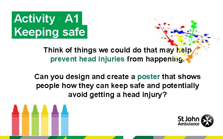 Activity A 1 Keeping safe Think of things we could do that may help