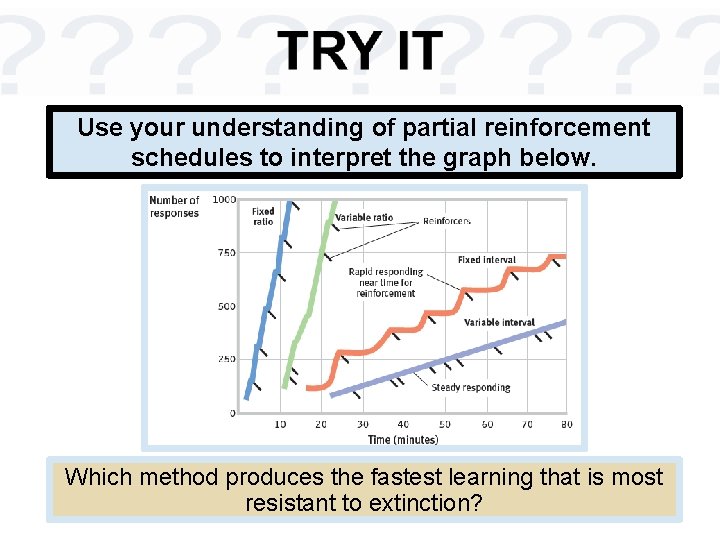 Use your understanding of partial reinforcement schedules to interpret the graph below. Which method