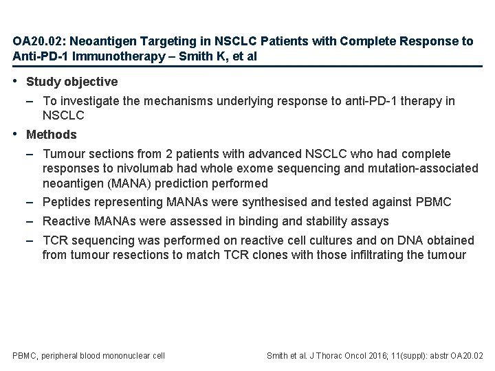 OA 20. 02: Neoantigen Targeting in NSCLC Patients with Complete Response to Anti-PD-1 Immunotherapy