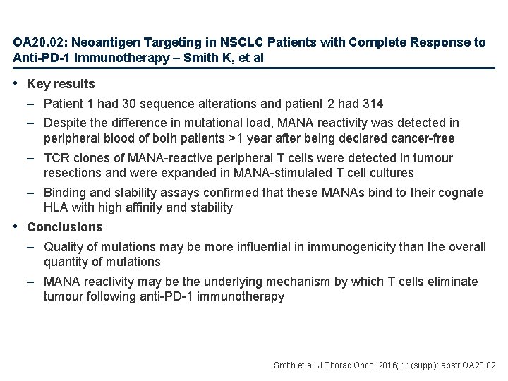 OA 20. 02: Neoantigen Targeting in NSCLC Patients with Complete Response to Anti-PD-1 Immunotherapy