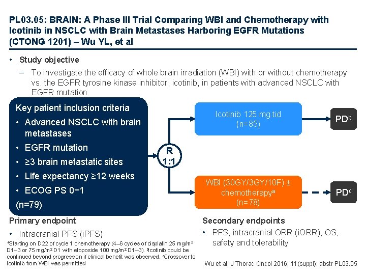 PL 03. 05: BRAIN: A Phase III Trial Comparing WBI and Chemotherapy with Icotinib
