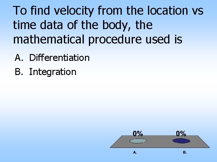 To find velocity from the location vs time data of the body, the mathematical