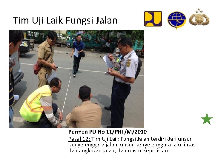 Tim Uji Laik Fungsi Jalan Permen PU No 11/PRT/M/2010 Pasal 12: Tim Uji Laik