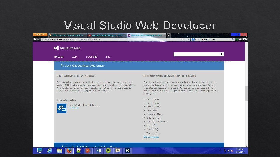 Visual Studio Web Developer 