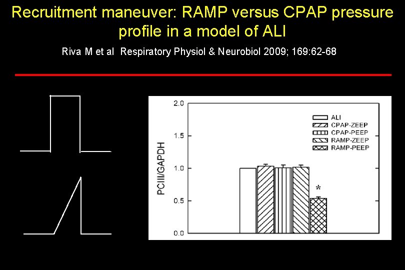 Recruitment maneuver: RAMP versus CPAP pressure profile in a model of ALI Riva M