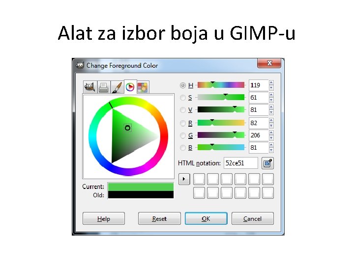 Alat za izbor boja u GIMP-u 