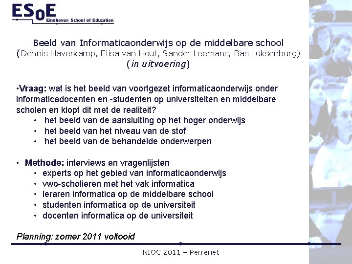 Beeld van Informaticaonderwijs op de middelbare school (Dennis Haverkamp, Elisa van Hout, Sander Leemans,