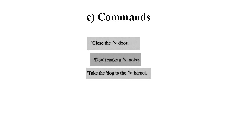 c) Commands 