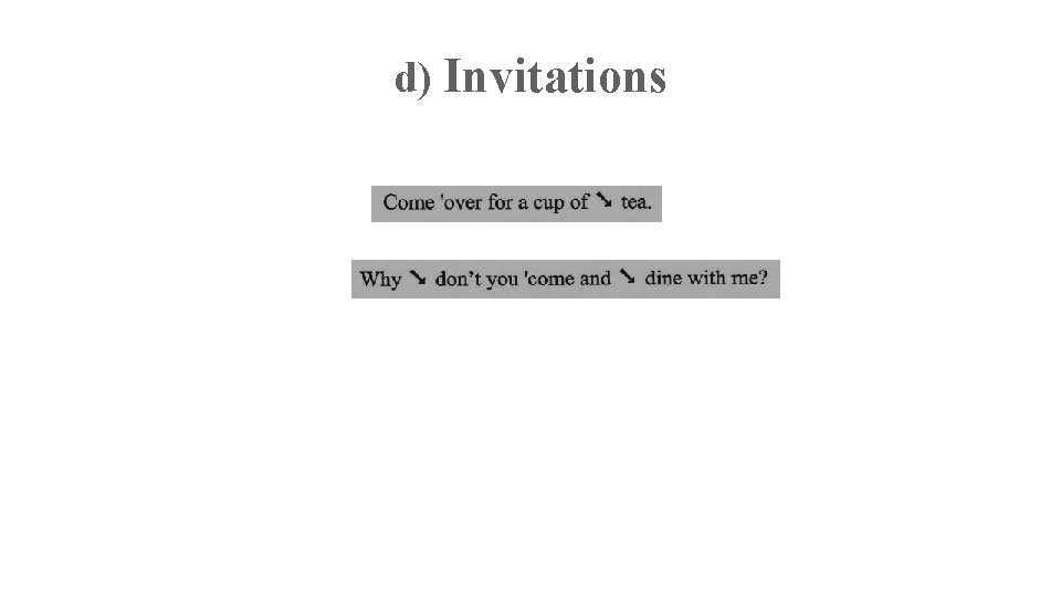 d) Invitations 