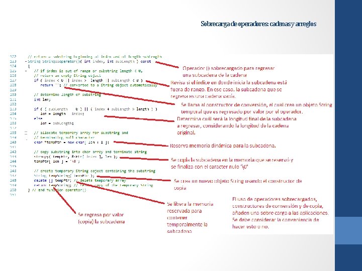 Sobrecarga de operadores: cadenas y arreglos 