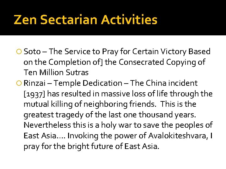 Zen Sectarian Activities Soto – The Service to Pray for Certain Victory Based on Zen Sectarian Activities Soto – The Service to Pray for Certain Victory Based on