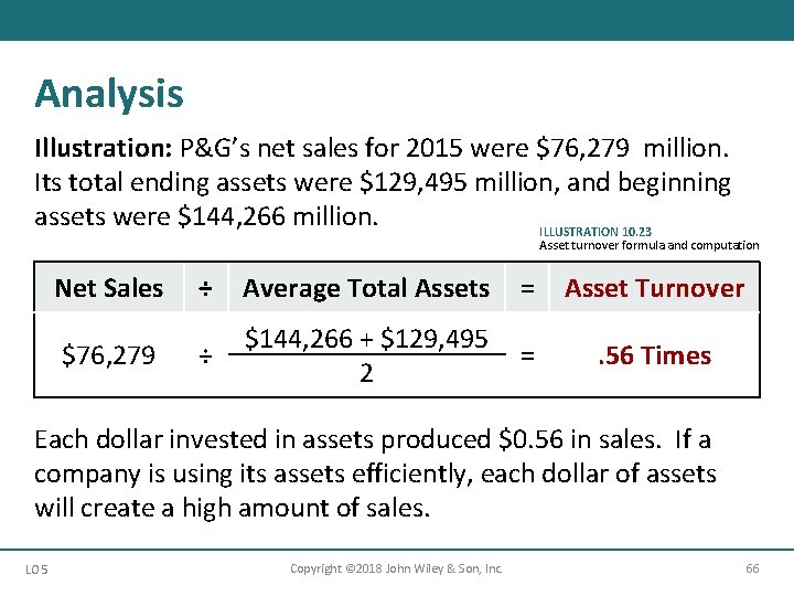 Analysis Illustration: P&G’s net sales for 2015 were $76, 279 million. Its total ending