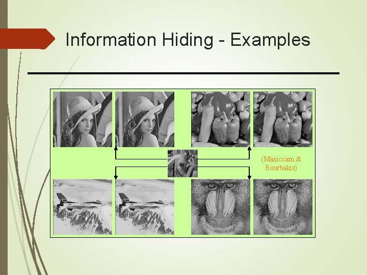 Information Hiding - Examples (Maniccam & Bourbakis) 