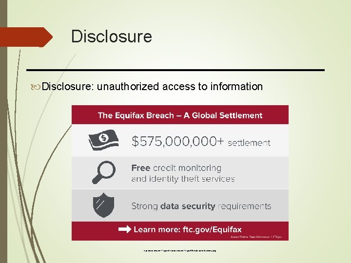 Disclosure: unauthorized access to information https: //www. consumer. ftc. gov/sites/www. consumer. ftc. gov/files/eqfx-socmed-summary. png