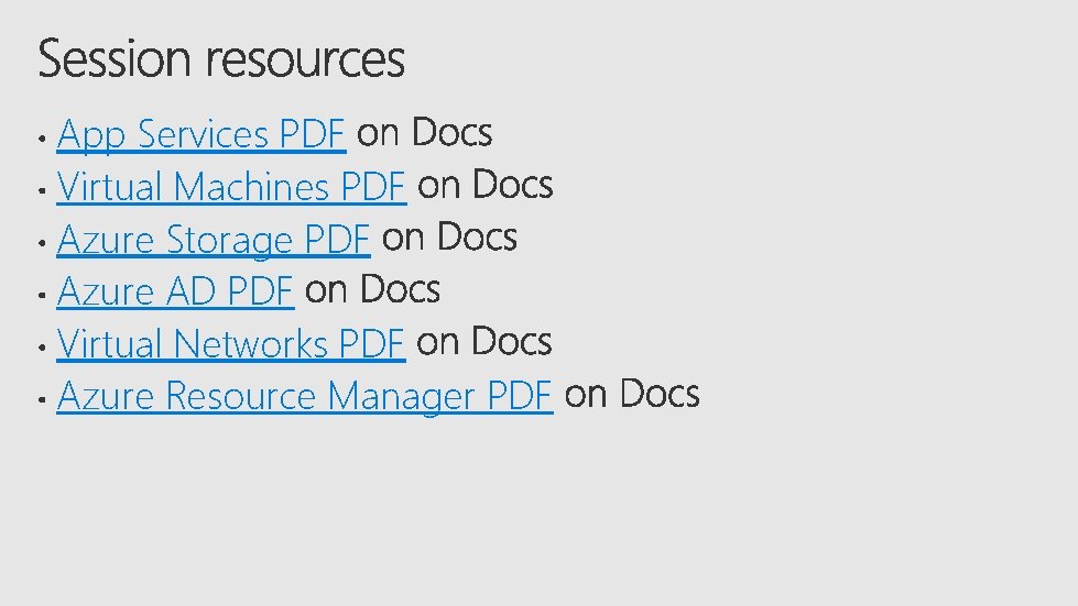 App Services PDF Virtual Machines PDF Azure Storage PDF Azure AD PDF Virtual Networks